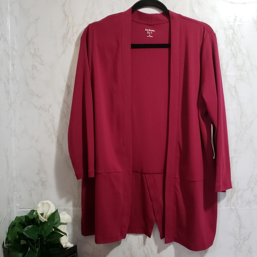 Kim Rogers 5 in 1 Cardigan Sangria (M) NWT!